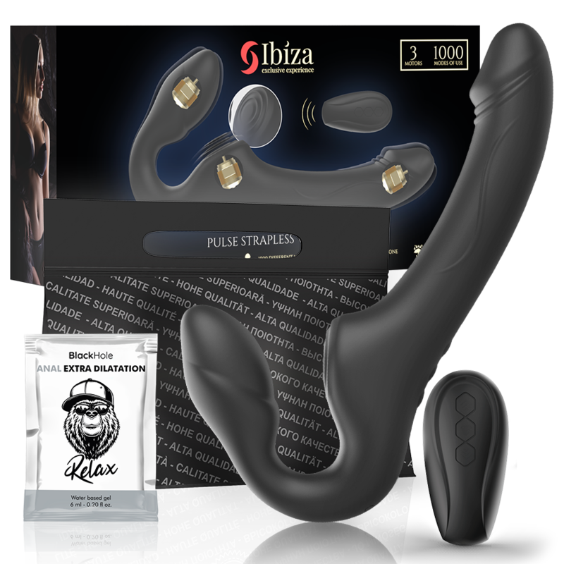 IBIZA - VIBRATEUR SANS BRETELLES AVEC BOUTON-POUSSOIR DE TÉLÉCOMMANDE IBIZA TECHNOLOGY