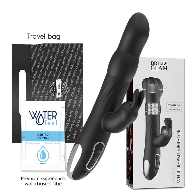 VIBRATEUR ET ROTATEUR BRILLY GLAM MOEBIUS RABBIT COMPATIBLE AVEC LA TECHNOLOGIE SANS FIL WATCHME BRILLY GLAM
