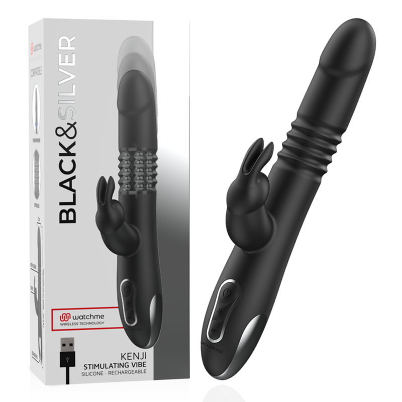 BLACK&SILVER - KENJI STIMULANT VIBE COMPATIBLE AVEC LA TECHNOLOGIE SANS FIL WATCHME BLACK&SILVER