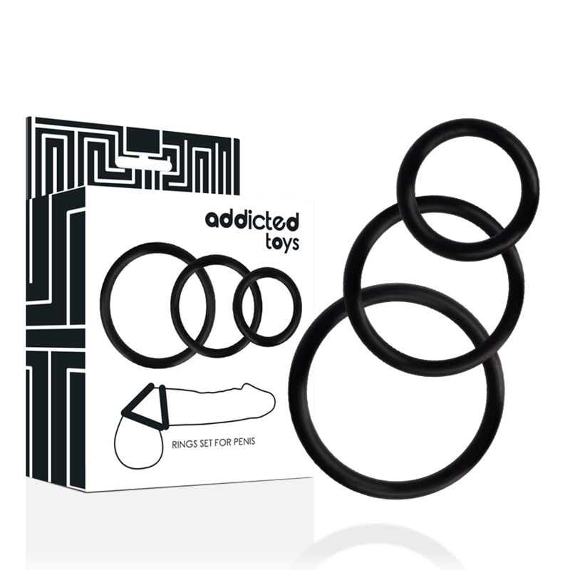 ADDICTED TOYS - ENSEMBLE DANNEAU POUR PÉNIS NOIR ADDICTED TOYS