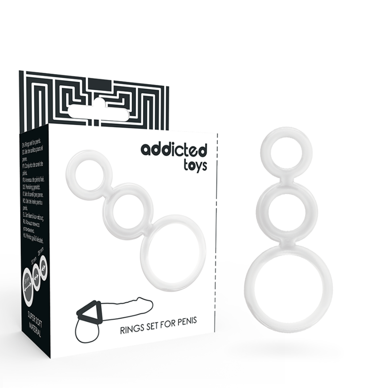 ADDICTED TOYS - ENSEMBLE DANNEAU POUR PÉNIS TRANSPARENT ADDICTED TOYS