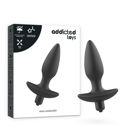 ADDICTED TOYS - MASSAGER PLUG ANAL AVEC VIBRATION NOIR ADDICTED TOYS
