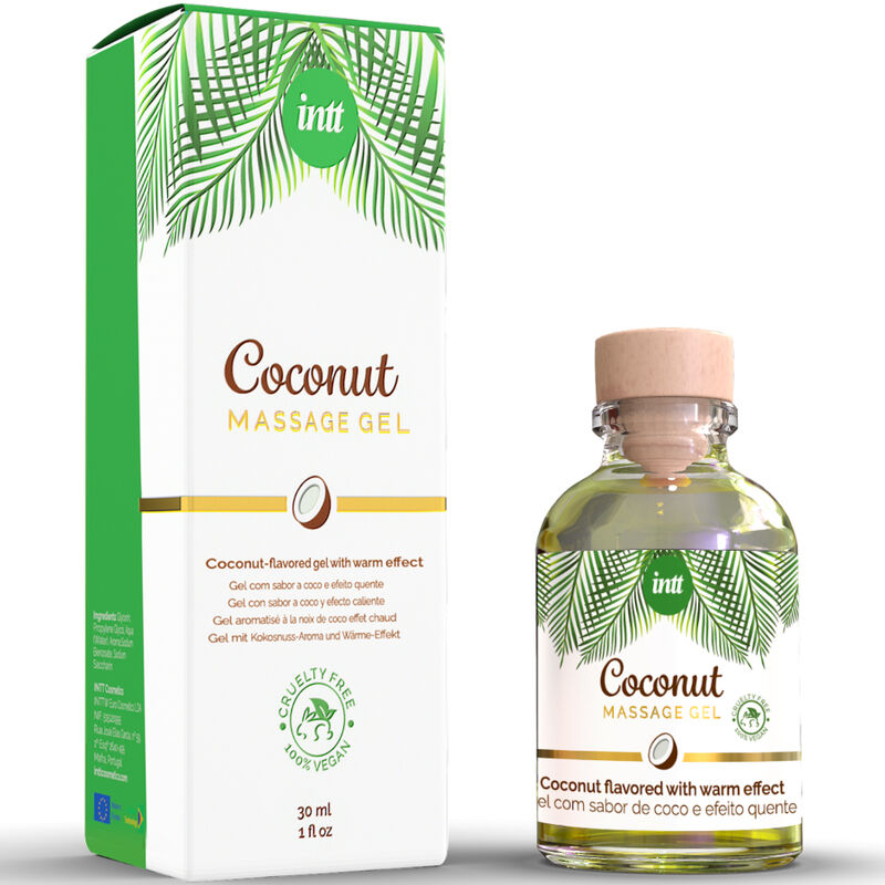 INTT - GEL DE MASSAGE VÉGAN AU SAVEUR DE COCO ET EFFET CHAUFFANT INTT VEGAN LINE