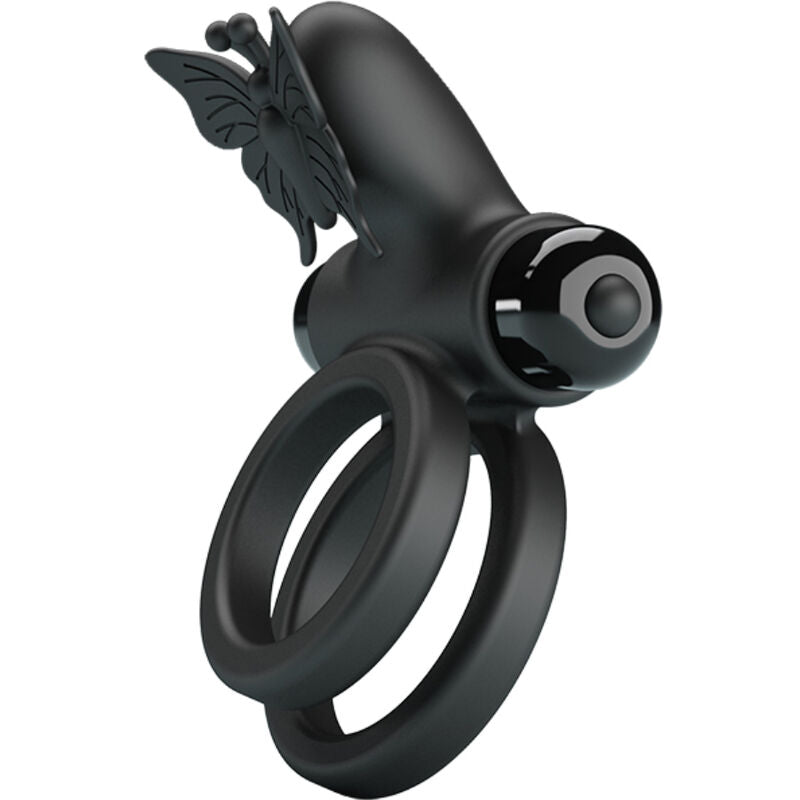 PRETTY LOVE - DOUBLE ANNEAU VIBRANT AVEC STIMULATEUR NOIR PRETTY LOVE MALE