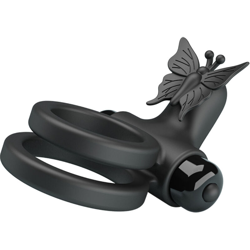 PRETTY LOVE - DOUBLE ANNEAU VIBRANT AVEC STIMULATEUR NOIR PRETTY LOVE MALE