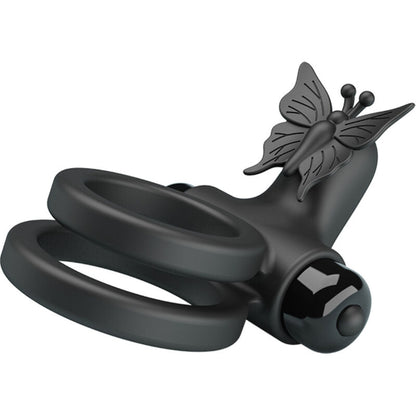 PRETTY LOVE - DOUBLE ANNEAU VIBRANT AVEC STIMULATEUR NOIR PRETTY LOVE MALE