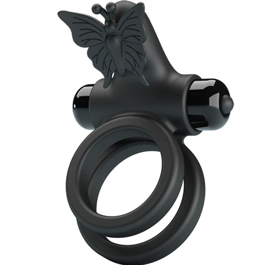 PRETTY LOVE - DOUBLE ANNEAU VIBRANT AVEC STIMULATEUR NOIR PRETTY LOVE MALE