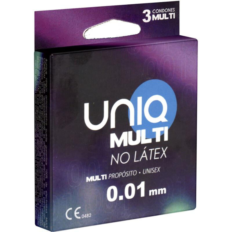 UNIQ - MULTI PRÉSERVATIFS SANS LATEX 3 UNITÉS UNIQ