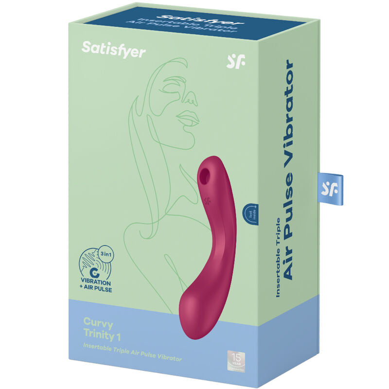 SATISFYER - CURVE TRINITY 1 AIR PULSE VIBRATION ROUGE SATISFYER AIR PULSE