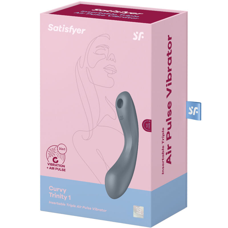 SATISFYER - CURVE TRINITY 1 AIR PULSE VIBRATION GRIS SATISFYER AIR PULSE