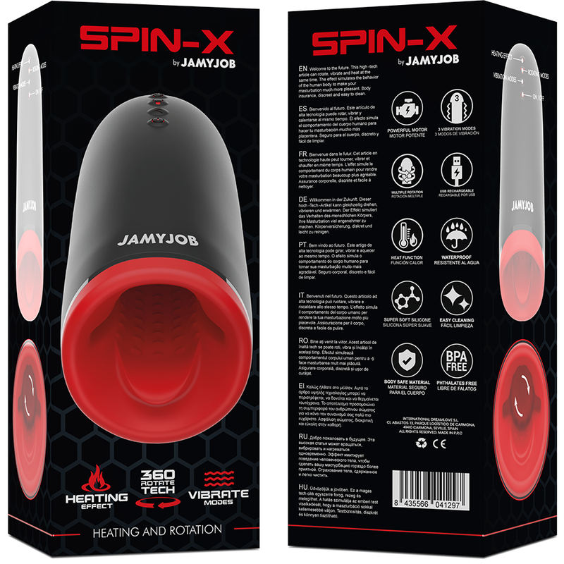 JAMYJOB - MASTURBATEUR CHAUFFANT ET ROTATION SPIN-X JAMYJOB