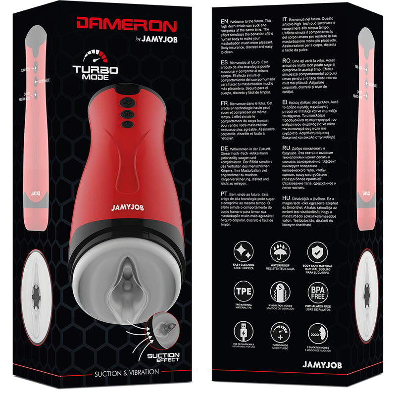 JAMYJOB - MASTURBATEUR À ASPIRATION ET VIBRATION DAMERON JAMYJOB