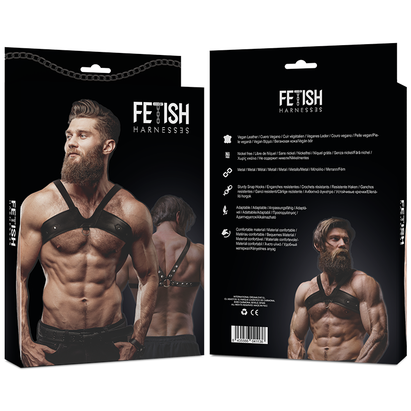 FETISH SUBMISSIVE ATTITUDE - HARNAIS DE POITRINE EN ÉCO-CUIR POUR HOMMES BRIGADE FETISH SUBMISSIVE ATTITUDE
