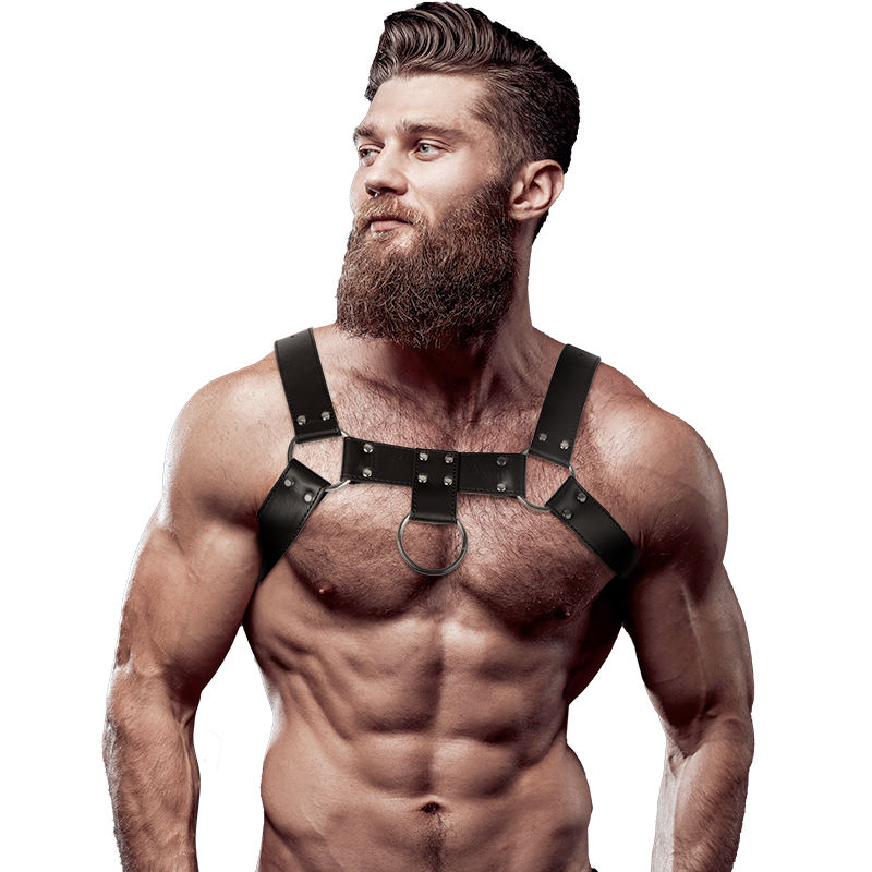 FETISH SUBMISSIVE ATTITUDE - HARNAIS DE POITRINE EN ÉCO-CUIR POUR HOMMES FETISH SUBMISSIVE ATTITUDE