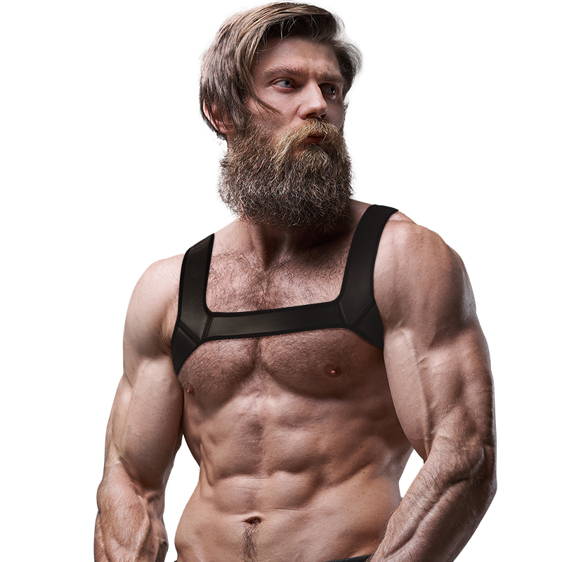 FETISH SUBMISSIVE ATTITUDE - HARNAIS DE POITRINE EN NÉOPRÈNE POUR HOMMES TAILLE M FETISH SUBMISSIVE ATTITUDE