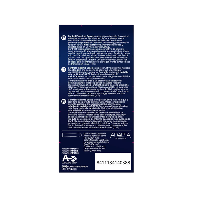 CONTROL - ADAPTA SENSO CONDOMS 12 UNITS CONTROL CONDOMS
