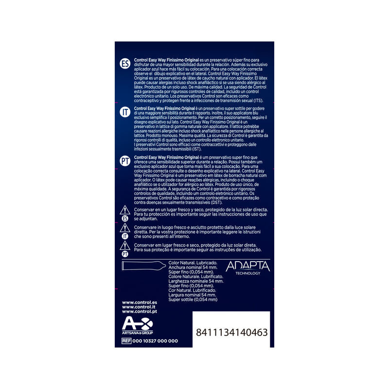 CONTROL - ADAPTA EASY WAY FINISSIMO 10 UNITÉS CONTROL CONDOMS