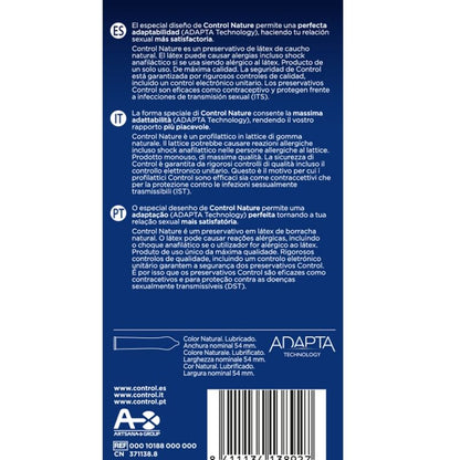 CONTROL - PRÉSERVATIFS ADAPTA NATURE 6 UNITÉS CONTROL CONDOMS