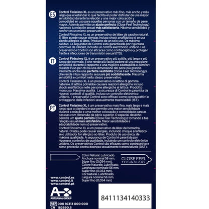 CONTROL - PRÉSERVATIFS FINISSIMO XL 12 UNITÉS CONTROL CONDOMS