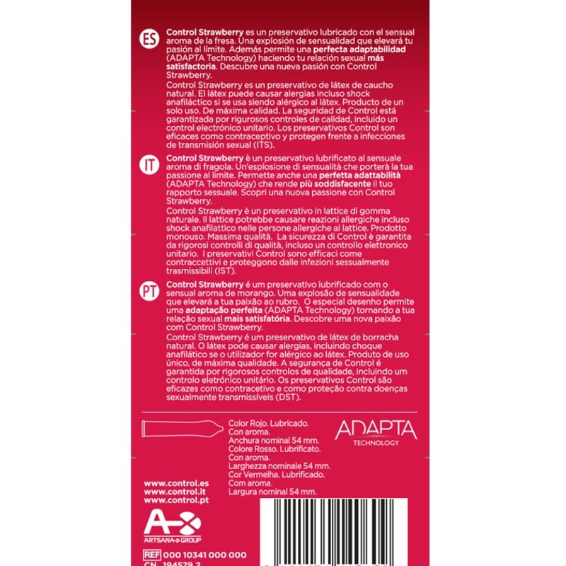 CONTROL - ADAPTATION FRAISE 12 UNITÉS CONTROL CONDOMS