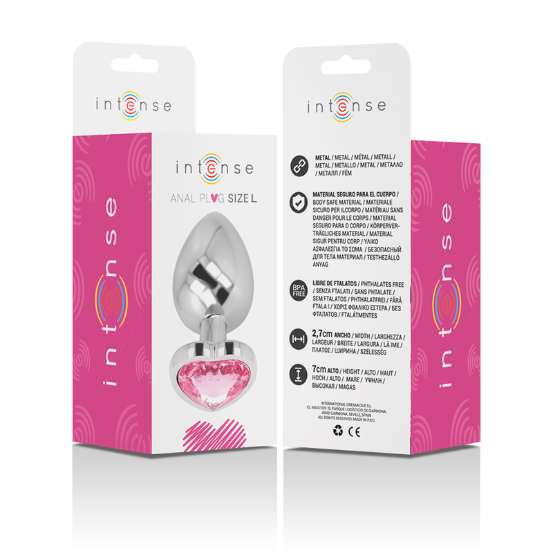 INTENSE - PLUG ANAL EN MÉTAL ALUMINIUM COEUR ROSE TAILLE L INTENSE ANAL TOYS