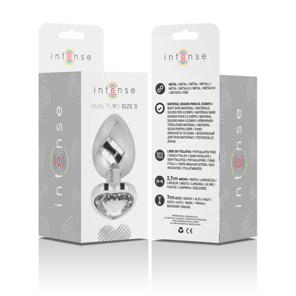 INTENSE - PLUG ANAL EN MÉTAL ALUMINIUM COEUR BLANC TAILLE S INTENSE ANAL TOYS