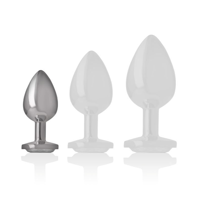 INTENSE - PLUG ANAL EN MÉTAL ALUMINIUM COEUR BLANC TAILLE S INTENSE ANAL TOYS