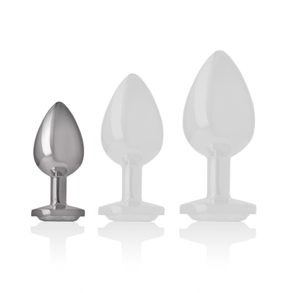 INTENSE - PLUG ANAL EN MÉTAL ALUMINIUM COEUR BLANC TAILLE S INTENSE ANAL TOYS