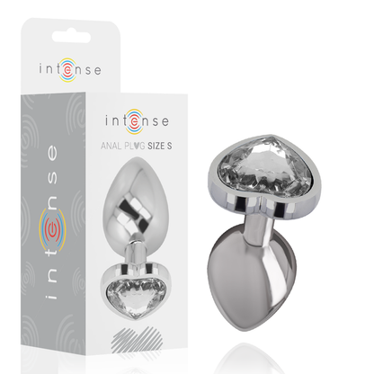 INTENSE - PLUG ANAL EN MÉTAL ALUMINIUM COEUR BLANC TAILLE S INTENSE ANAL TOYS