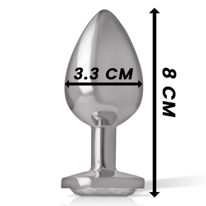 INTENSE - PLUG ANAL MÉTAL ALUMINIUM COEUR BLANC TAILLE M INTENSE ANAL TOYS