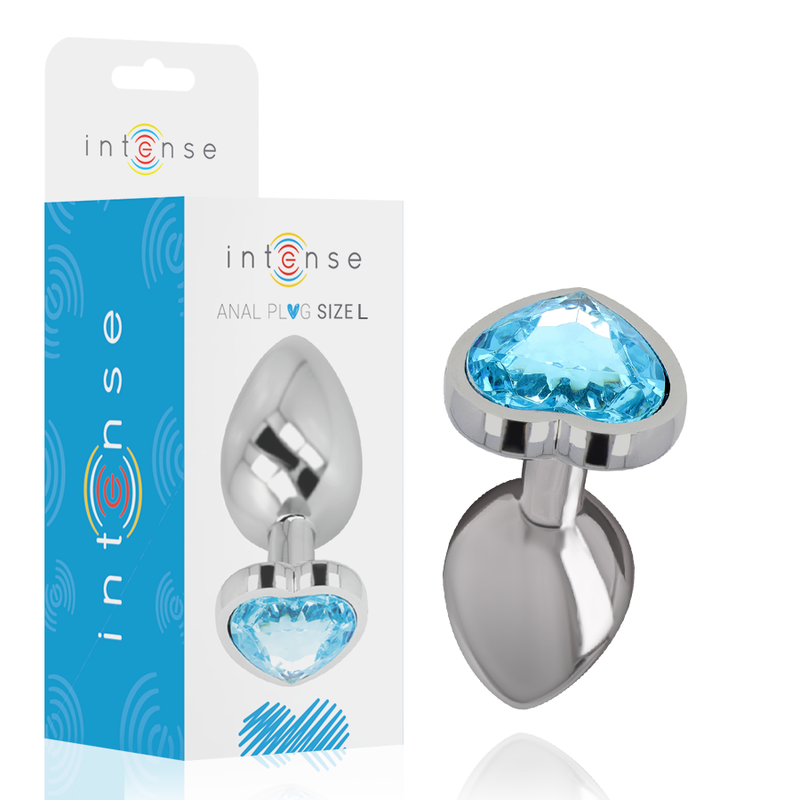 INTENSE - PLUG ANAL MÉTAL ALUMINIUM COEUR BLEU TAILLE L INTENSE ANAL TOYS
