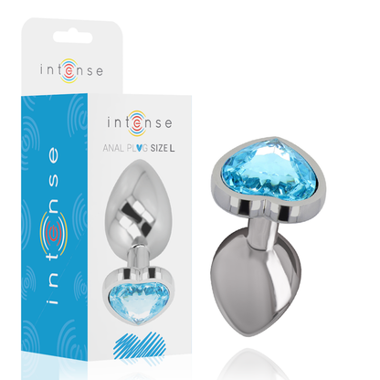 INTENSE - PLUG ANAL MÉTAL ALUMINIUM COEUR BLEU TAILLE L INTENSE ANAL TOYS
