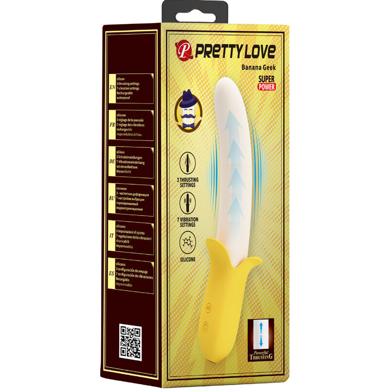 PRETTY LOVE - BANANA GEEK SUPER POWER 7 VIBRATIONS UP&DOWN SILICONE NOIR PRETTY LOVE
