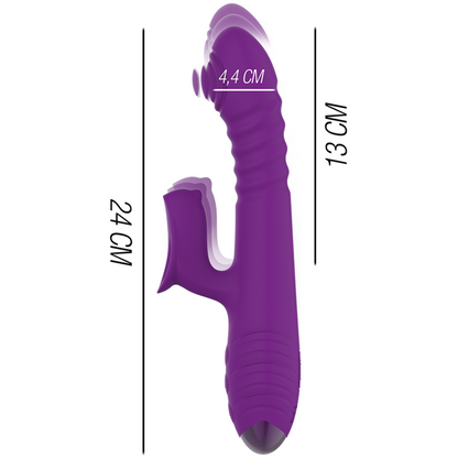 INTENSE - VIBRATEUR RECHARGEABLE MULTIFONCTION IGGY UP & DOWN AVEC STIMULATEUR CLITORAL VIOLET INTENSE FUN TOYS