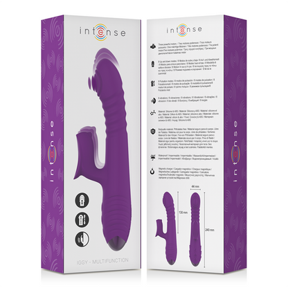 INTENSE - VIBRATEUR RECHARGEABLE MULTIFONCTION IGGY UP & DOWN AVEC STIMULATEUR CLITORAL VIOLET INTENSE FUN TOYS