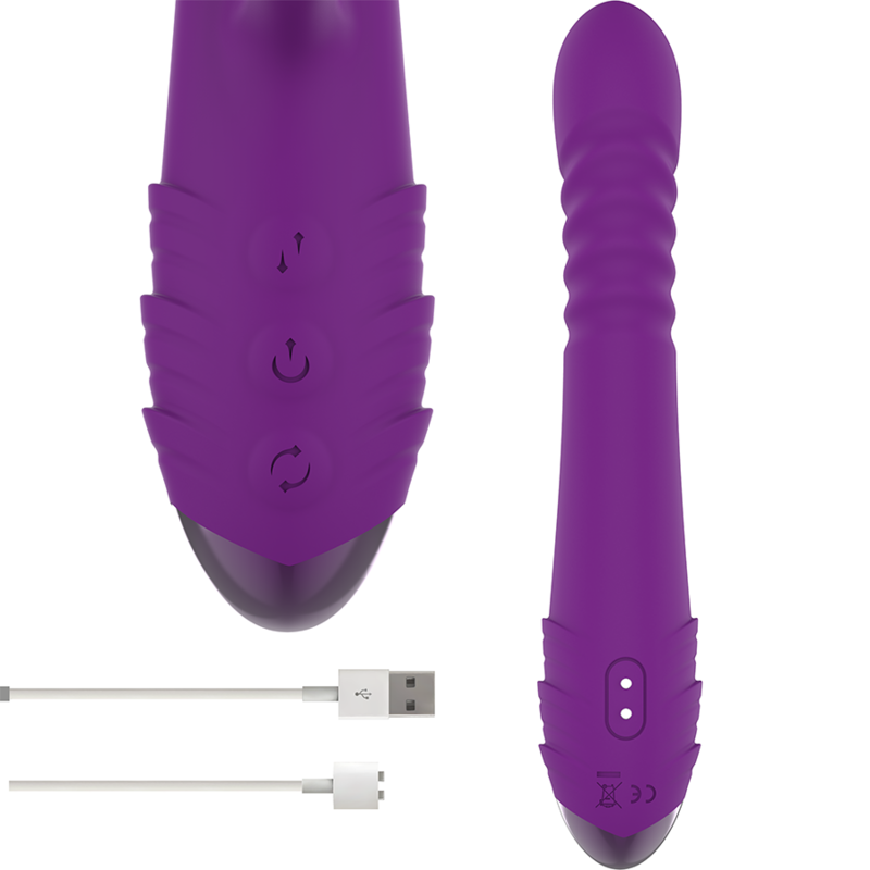 INTENSE - VIBRATEUR RECHARGEABLE MULTIFONCTION IGGY UP & DOWN AVEC STIMULATEUR CLITORAL VIOLET INTENSE FUN TOYS