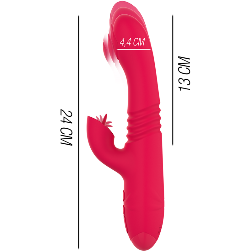 INTENSE - VIBRATEUR UP & DOWN RECHARGEABLE MULTIFONCTION DUA AVEC LANGUE ROUGE INTENSE FUN TOYS