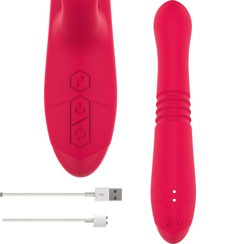 INTENSE - VIBRATEUR UP & DOWN RECHARGEABLE MULTIFONCTION DUA AVEC LANGUE ROUGE INTENSE FUN TOYS