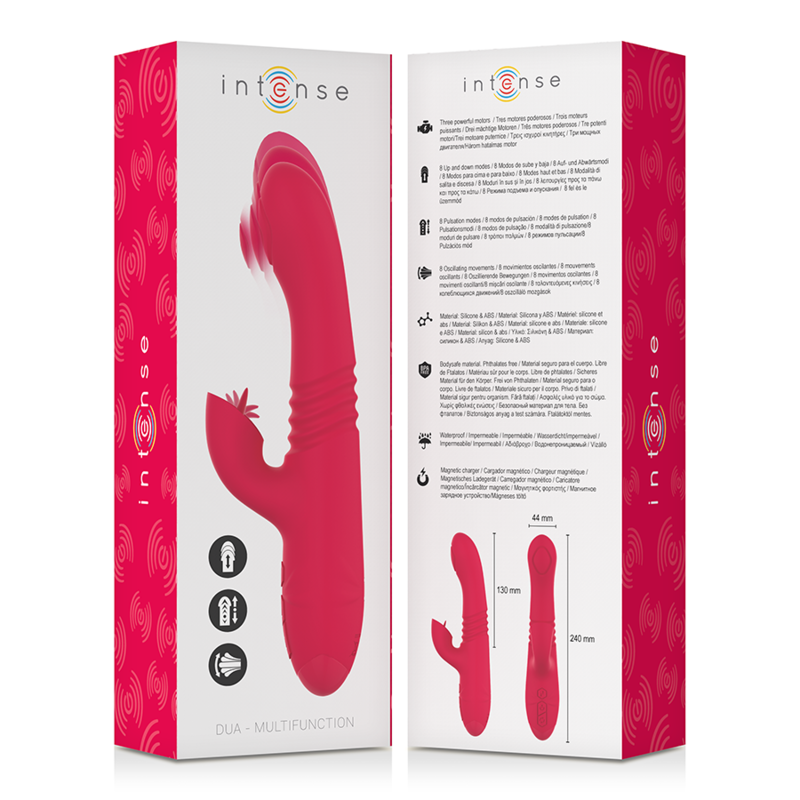 INTENSE - VIBRATEUR UP & DOWN RECHARGEABLE MULTIFONCTION DUA AVEC LANGUE ROUGE INTENSE FUN TOYS