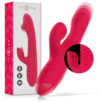 INTENSE - VIBRATEUR UP & DOWN RECHARGEABLE MULTIFONCTION DUA AVEC LANGUE ROUGE INTENSE FUN TOYS