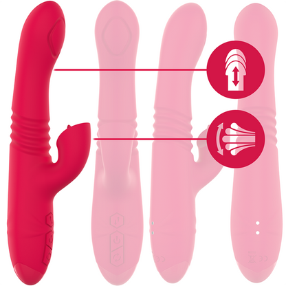 INTENSE - VIBRATEUR UP & DOWN RECHARGEABLE MULTIFONCTION DUA AVEC LANGUE ROUGE INTENSE FUN TOYS