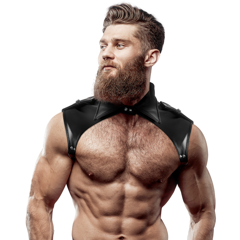 FETISH SUBMISSIVE ATTITUDE - HARNAIS DE COU RÉGLABLE EN ÉCO-CUIR POUR HOMMES BRIGADE FETISH SUBMISSIVE ATTITUDE