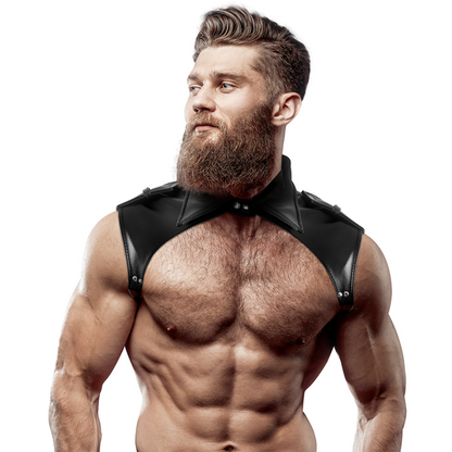 FETISH SUBMISSIVE ATTITUDE - HARNAIS DE COU RÉGLABLE EN ÉCO-CUIR POUR HOMMES BRIGADE FETISH SUBMISSIVE ATTITUDE
