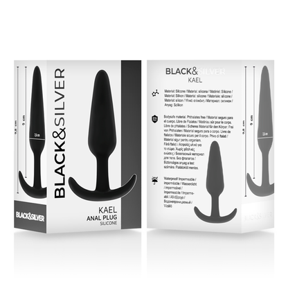 BLACK&SILVER - PLUG ANAL EN SILICONE KAEL AVEC POIGNÉE MOYENNE BLACK&SILVER