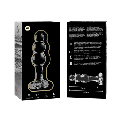 NEBULA SERIES BY IBIZA - MODÈLE 1 BOUCHON EN VERRE BOROSILICATE TRANSPARENT 10.5 CM -O- 3 CM NEBULA SERIES BY IBIZA