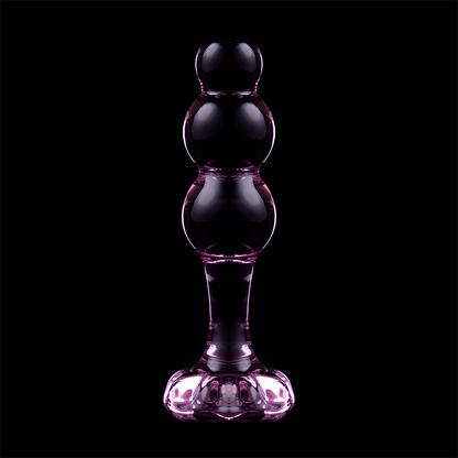 NEBULA SERIES BY IBIZA - MODÈLE 1 PLUG ANAL VERRE BOROSILICATE ROSE 10.5 CM -O- 3 CM NEBULA SERIES BY IBIZA