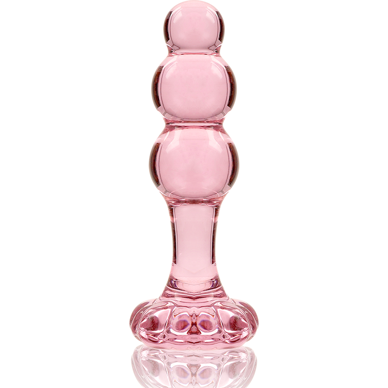 NEBULA SERIES BY IBIZA - MODÈLE 1 PLUG ANAL VERRE BOROSILICATE ROSE 10.5 CM -O- 3 CM NEBULA SERIES BY IBIZA
