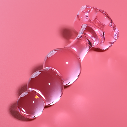 NEBULA SERIES BY IBIZA - MODÈLE 1 PLUG ANAL VERRE BOROSILICATE ROSE 10.5 CM -O- 3 CM NEBULA SERIES BY IBIZA