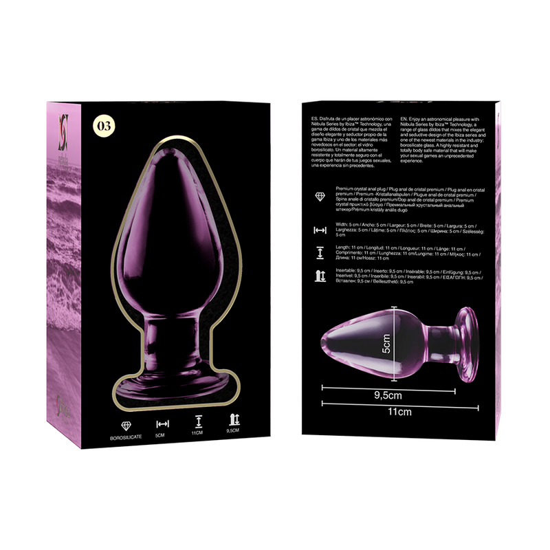 NEBULA SERIES BY IBIZA - PLUG ANAL MODÈLE 3 VERRE BOROSILICATE ROSE 11 CM -O- 5 CM NEBULA SERIES BY IBIZA