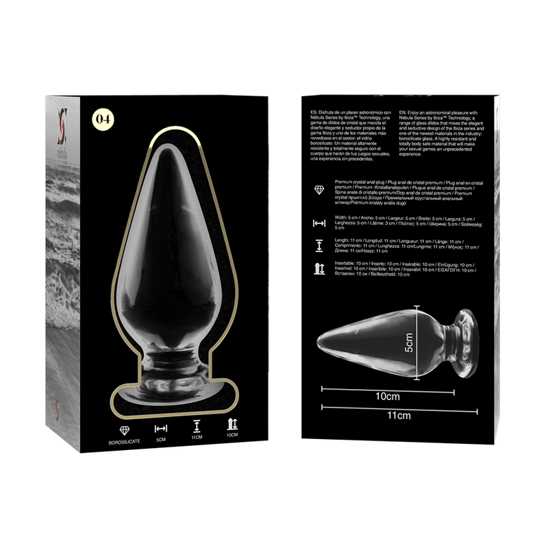 NEBULA SERIES BY IBIZA - PLUG ANAL MODÈLE 4 VERRE BOROSILICATE CLAIR 11 CM -O- 5 CM NEBULA SERIES BY IBIZA
